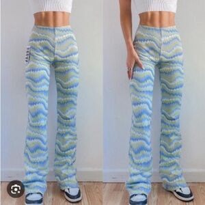 Blue and green urban outfitters flare high waisted leggings size large
